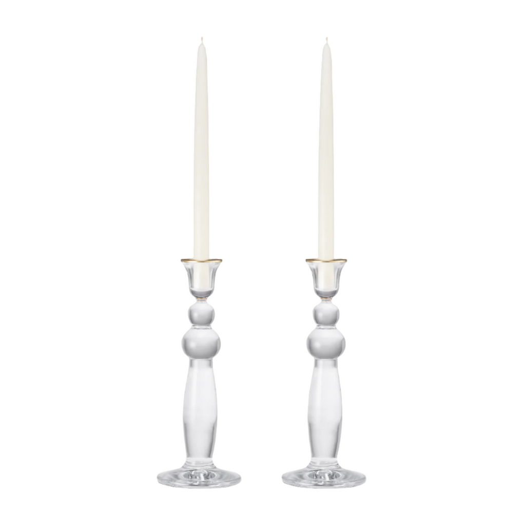 Sancia Extra Tall Taper Candleholders in Gold Rim in, Set of 2