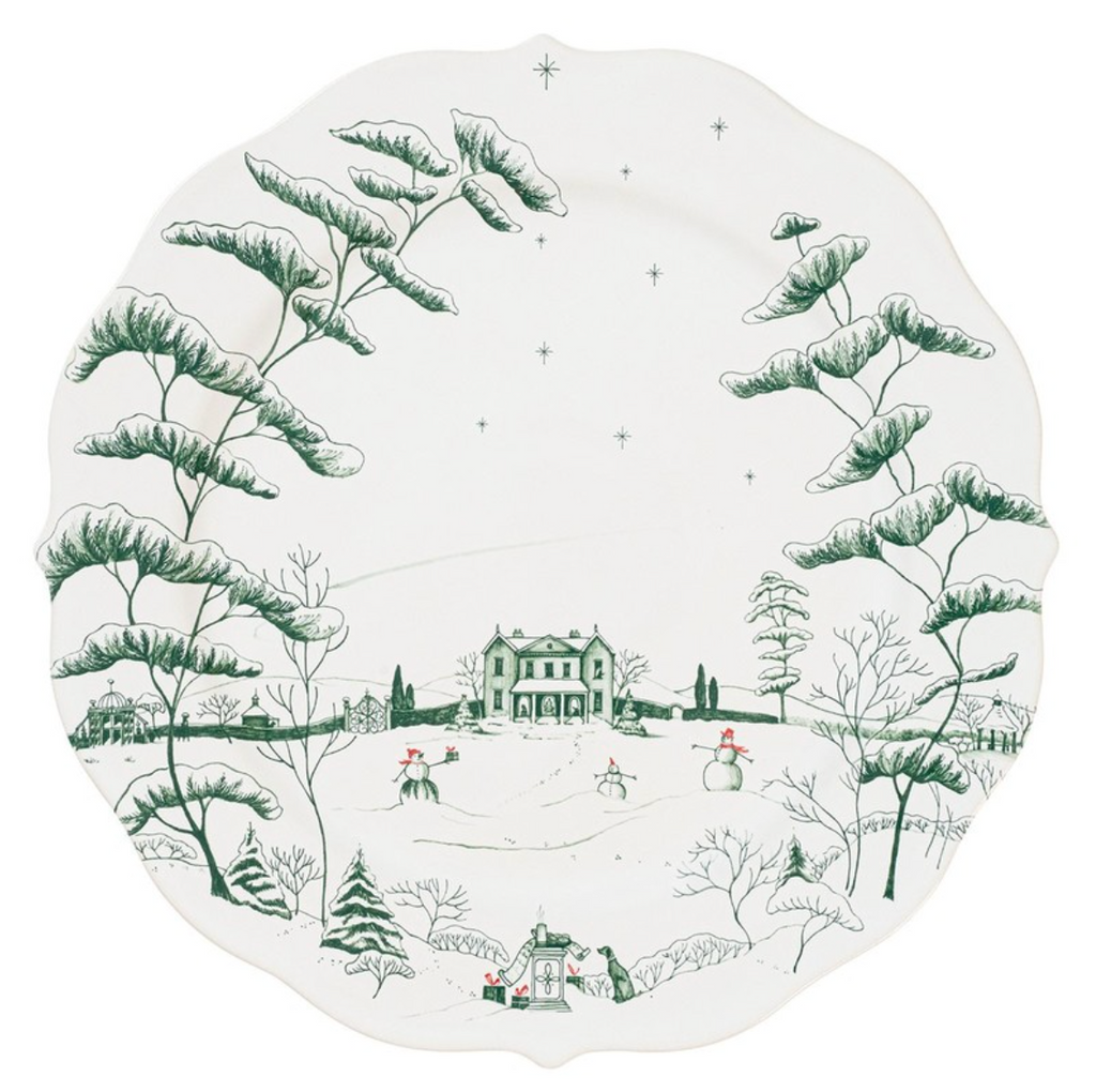 Country Estate Winter Frolic Charger in Evergreen