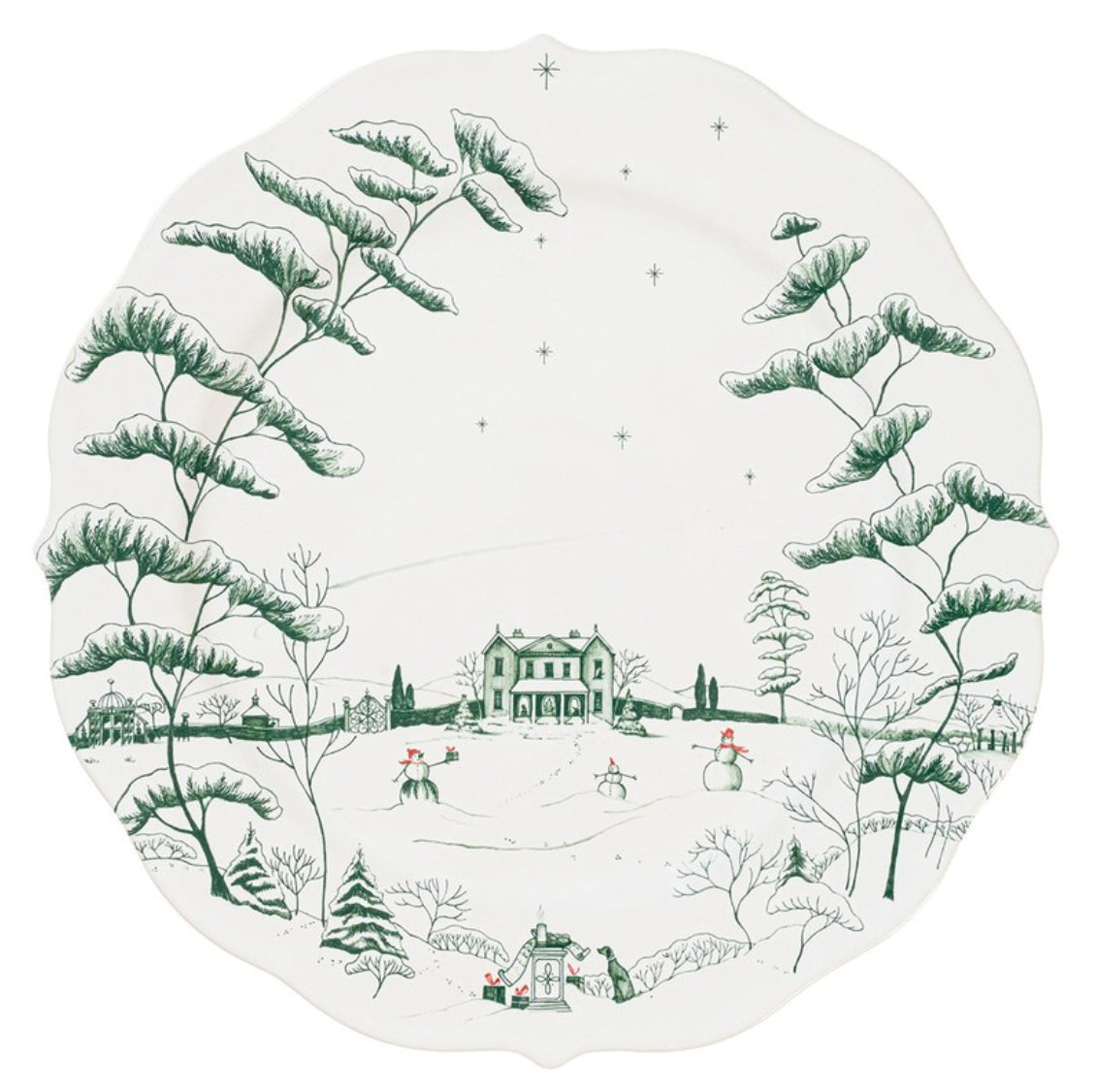 Country Estate Winter Frolic Charger in Evergreen