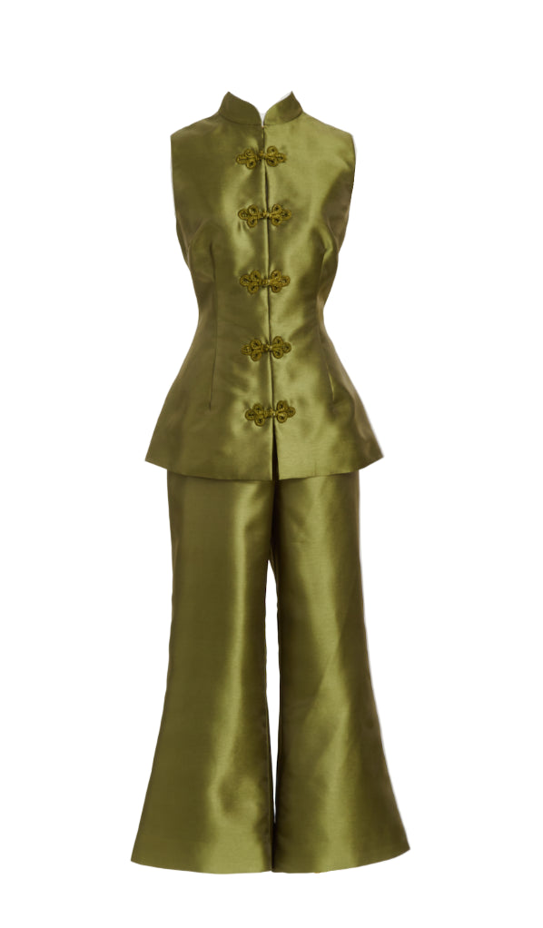 Blake Cropped Pants in Olive Green