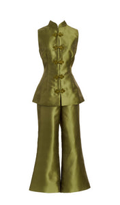 Blake Cropped Pants in Olive Green