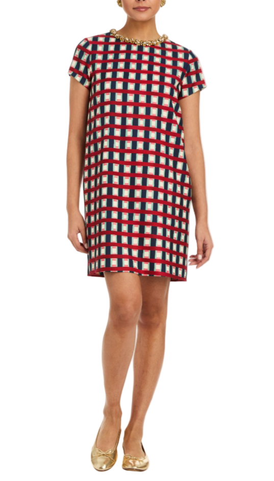 Ainslee Mini Dress in Midnight Gingham