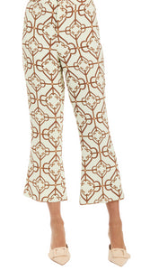 Tuxedo Crop Kick Pants in Quatrefoil Tile