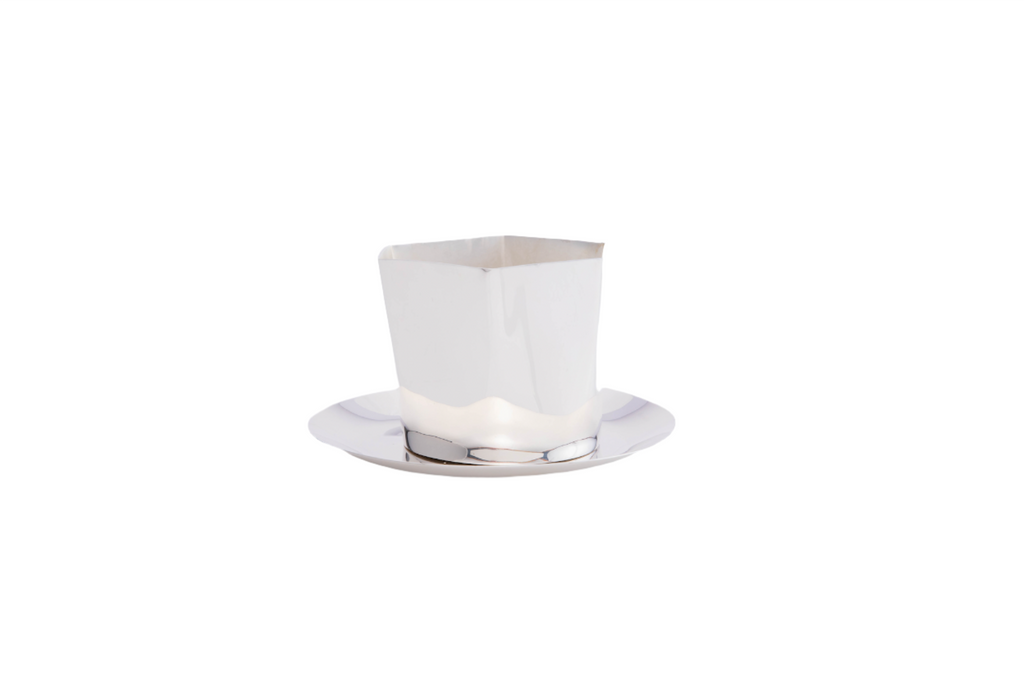 Hexagon Silver-Plated Nut Bowl & Saucer