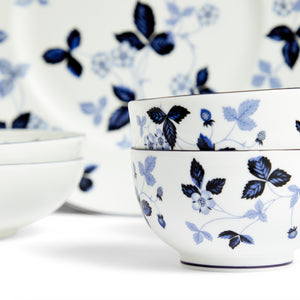 Wild Strawberry Inky Blue Dinnerware, Set of 8