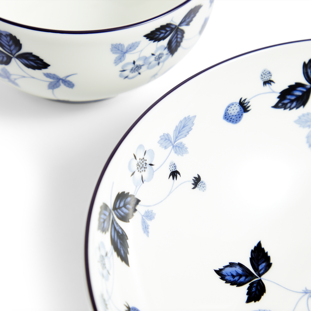 Wild Strawberry Inky Blue Dinnerware, Set of 8