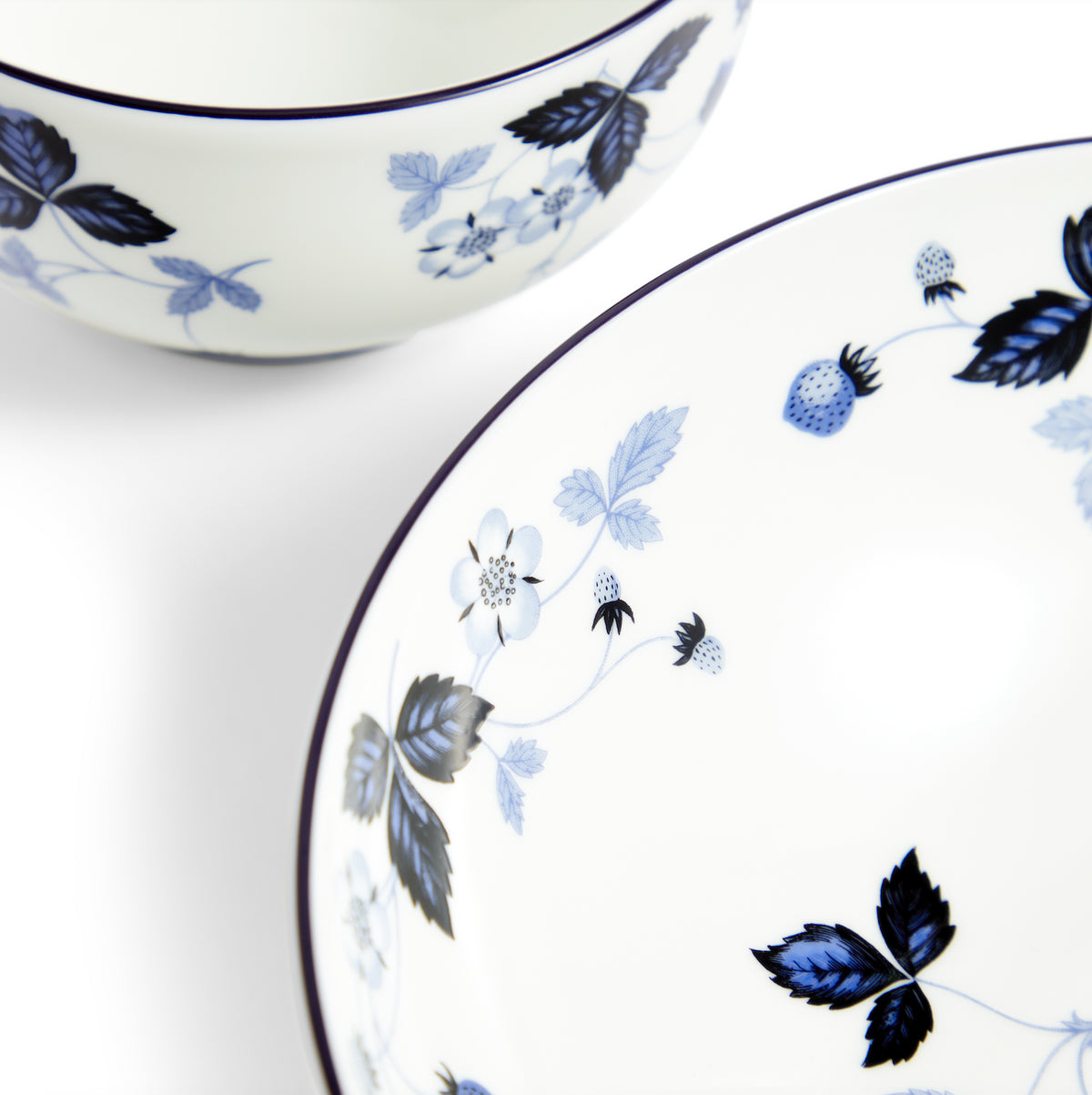 Wild Strawberry Inky Blue Dinnerware, Set of 8