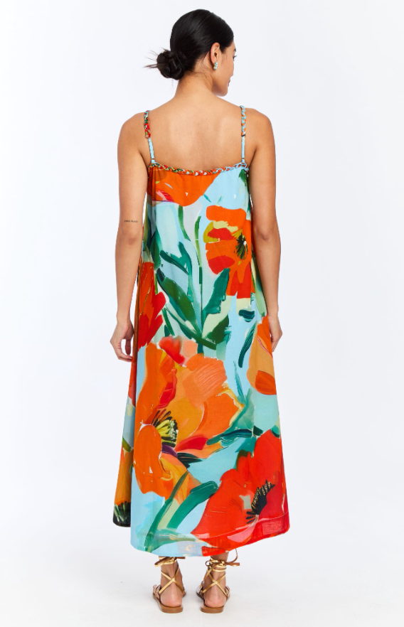 Solen Midi Dress in Poppy Red