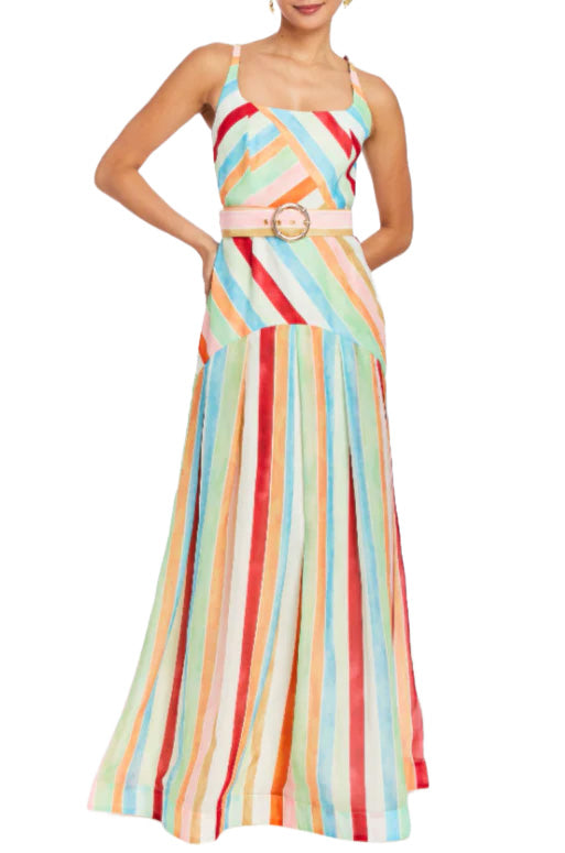 Tropicana Gown in Cabana Stripe