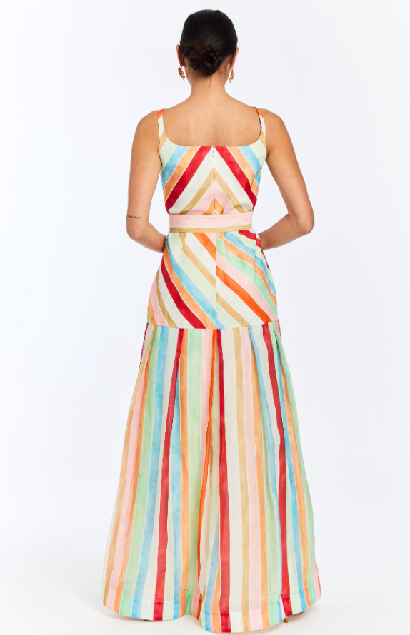 Tropicana Gown in Cabana Stripe