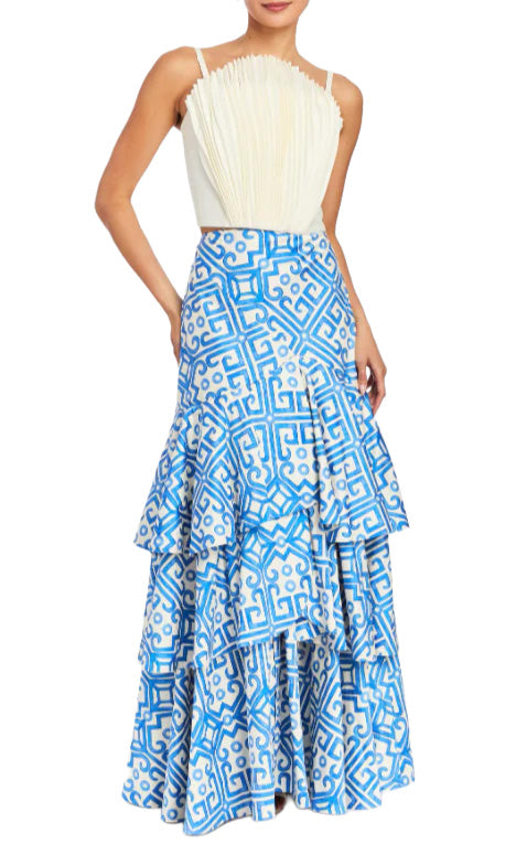 Victoria Convertible Skirt in Watercolor Blue