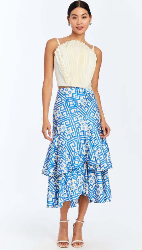 Victoria Convertible Skirt in Watercolor Blue