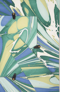 Green and Blue Hand-Marbled Large Wall Picture Frame