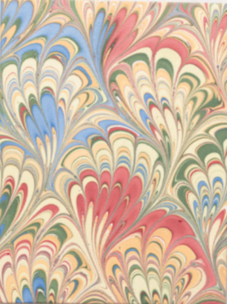 Hand-Marbled Picture Frame Folding Book 4x6 in Multicolor
