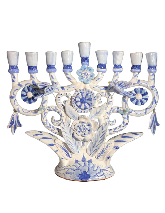 Menorah Blue and White