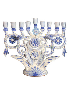 Menorah Blue and White