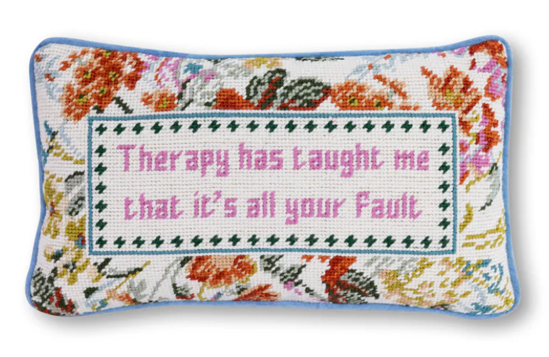 Therapy Needlepoint Pillow