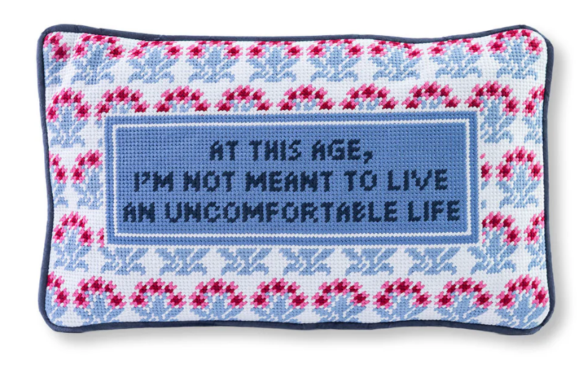 Uncomfortable Needlepoint Pillow