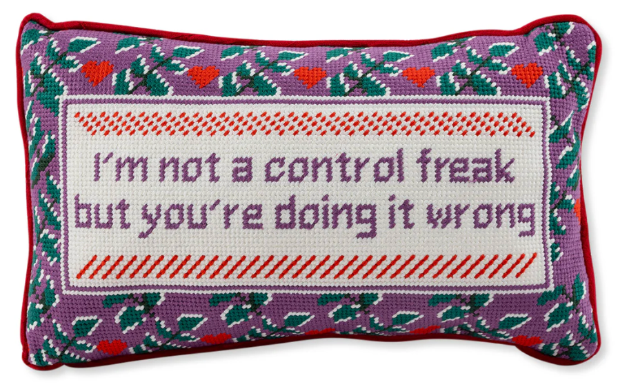 Control Freak Needlepoint Pillow