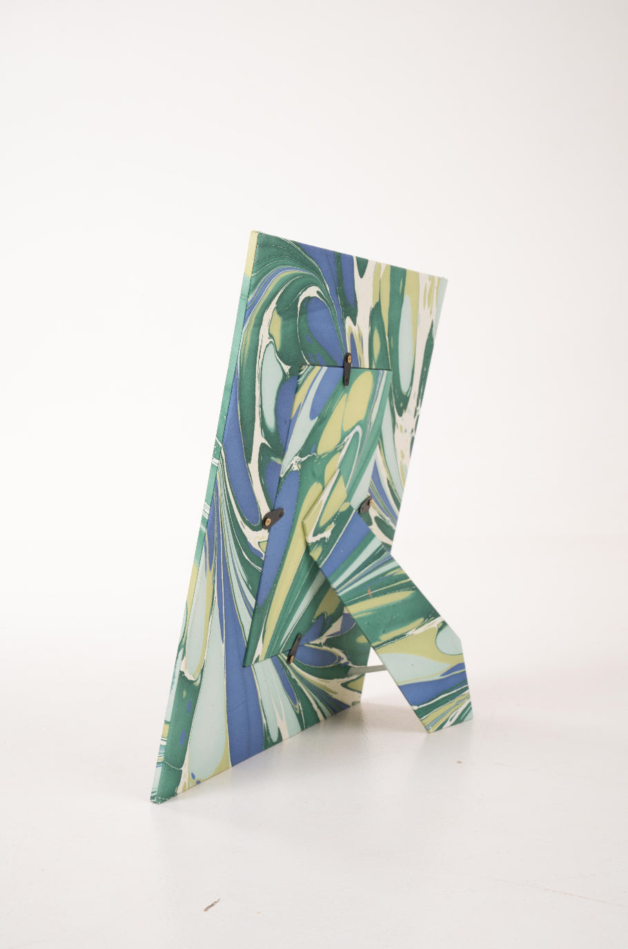 Green and Blue Hand-Marbled Large Wall Picture Frame