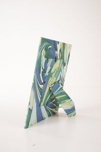 Green and Blue Hand-Marbled Large Wall Picture Frame