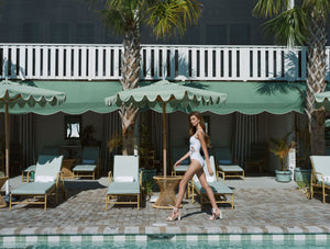 OTM Exclusive: The Flora One-Piece In White & Light Blue