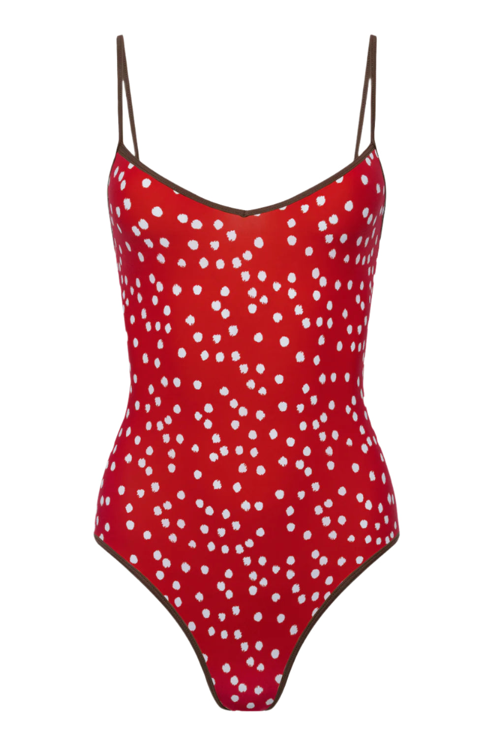 The Shea One Piece in Red Ikat Dot