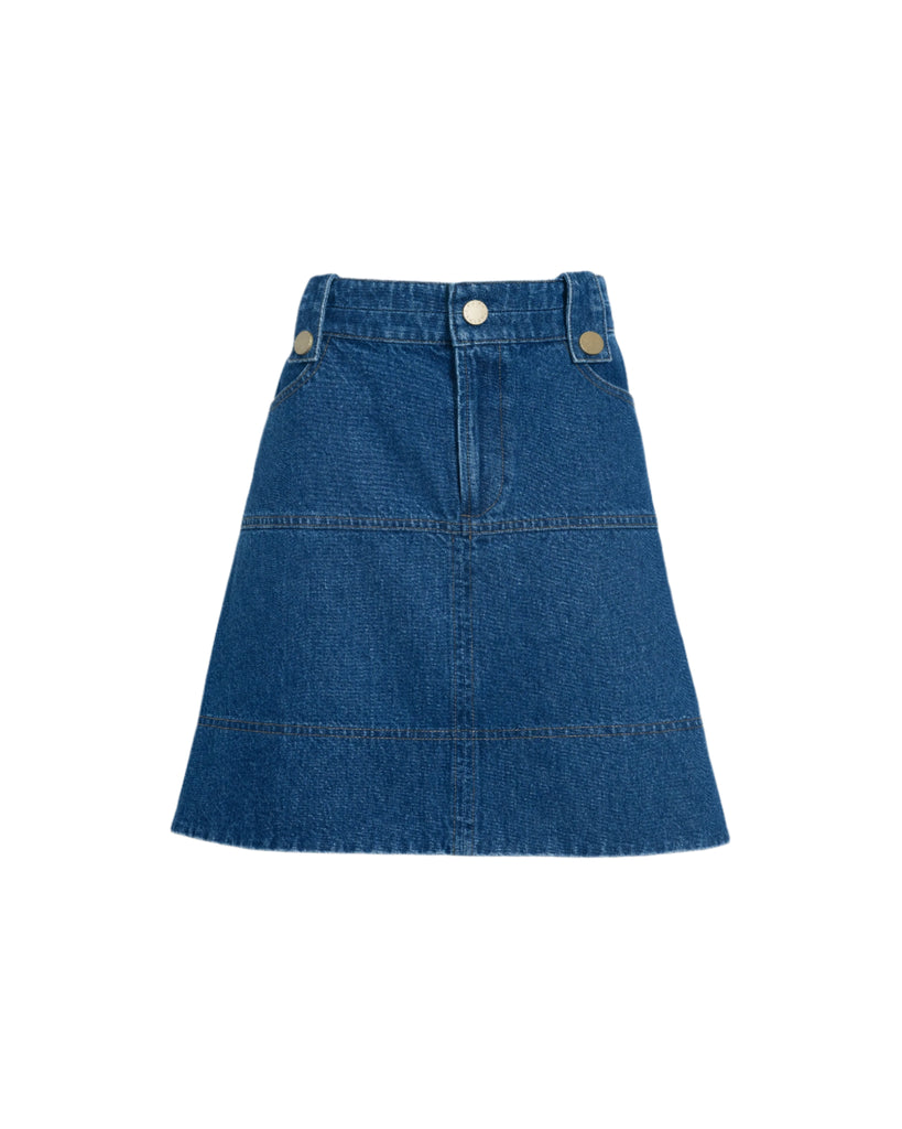 Short Hudie Skirt in Classic Indigo Blue