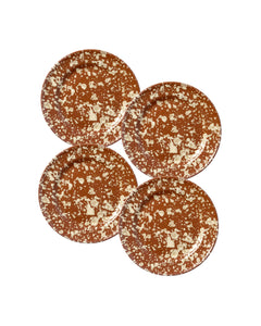 Splatter Side Plate in Terracotta & Cream, Set of 4