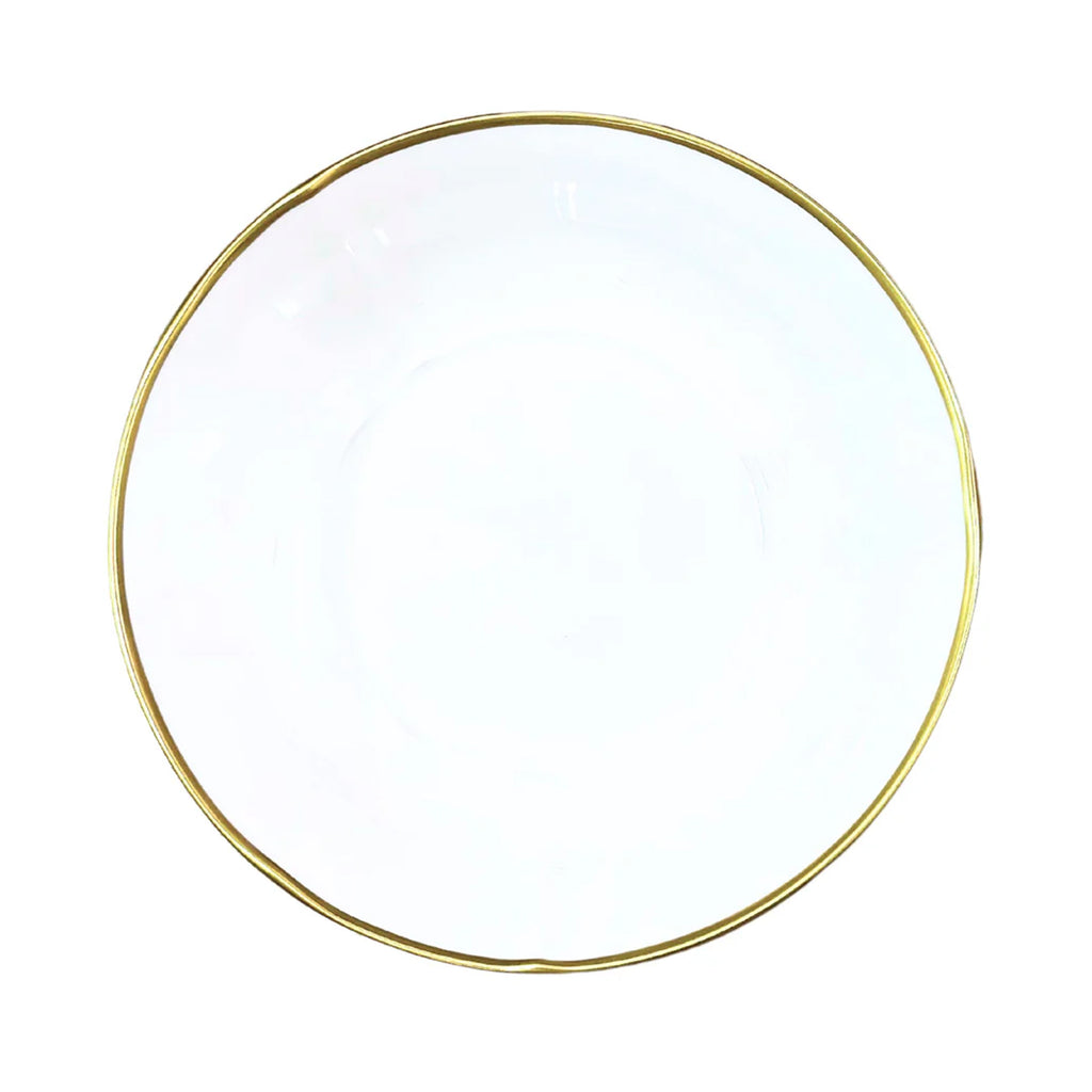 Simply Elegant Dinner Plate in White/Gold