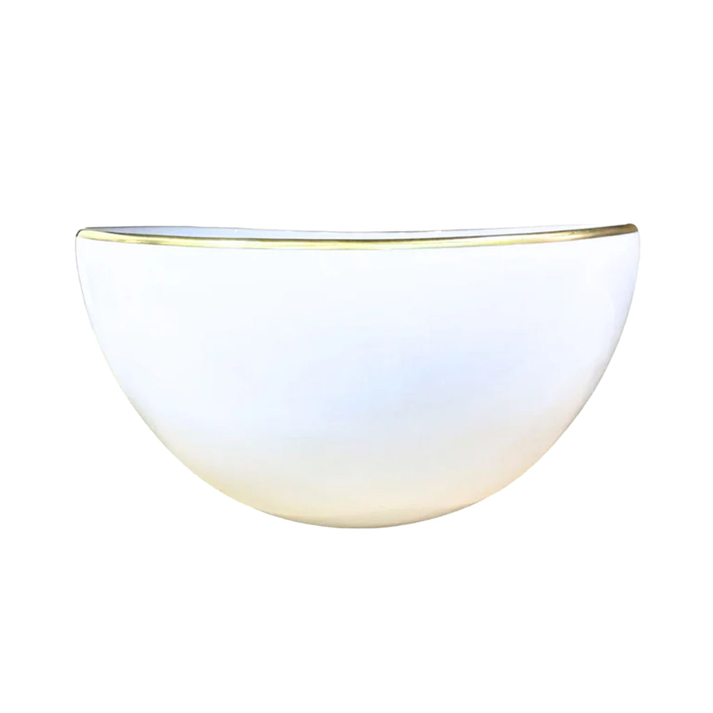 Simply Elegant Open Vegetable Bowl in White/Gold