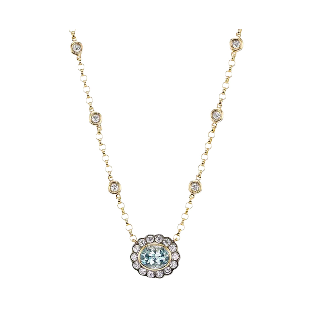 Single Alexandra Necklace Aquamarine