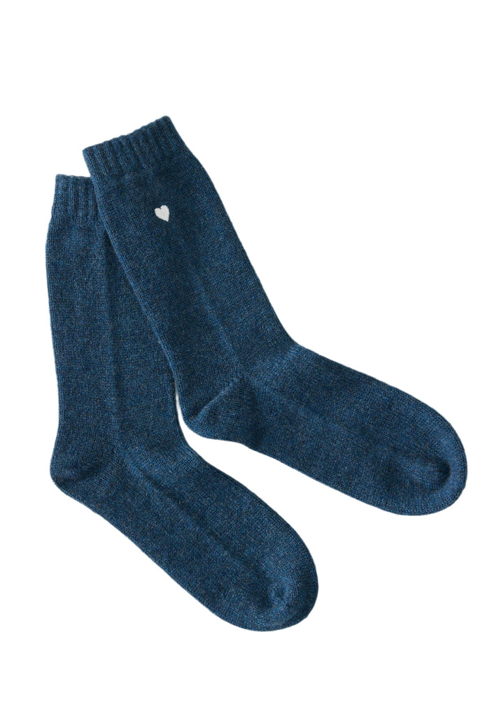 Sleeping Socks Heart in Midnight