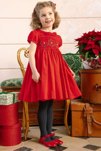 Sofia Red Smocked Dress