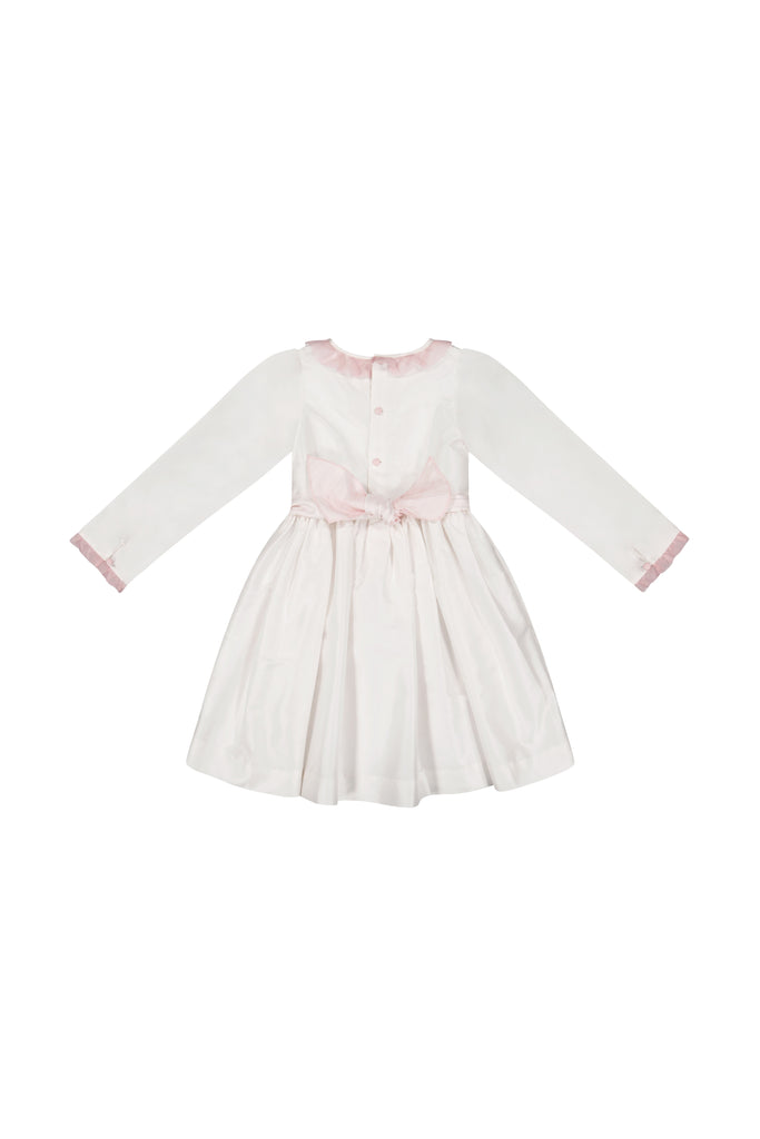 Sofia White Taffeta Long Sleeve Dress