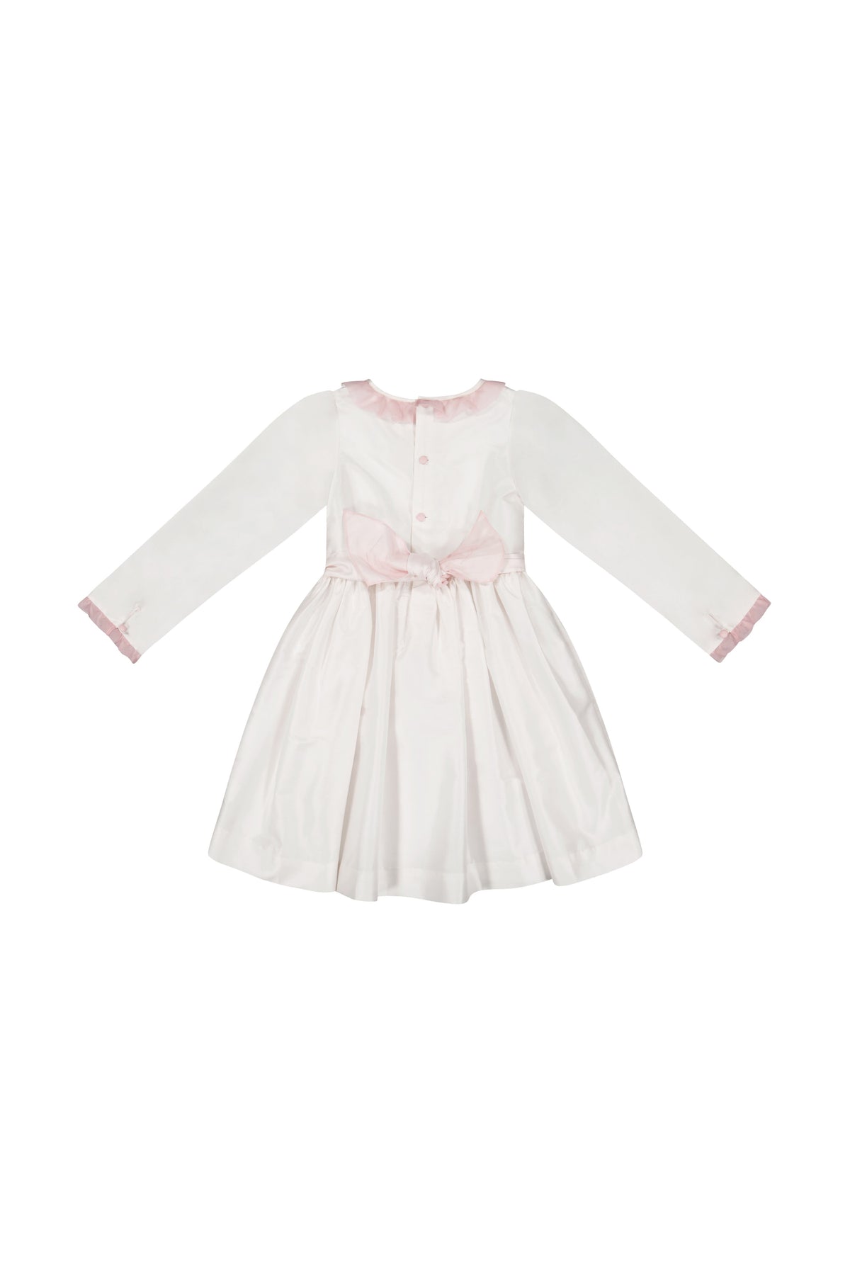 Sofia White Taffeta Long Sleeve Dress