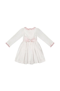Sofia White Taffeta Long Sleeve Dress
