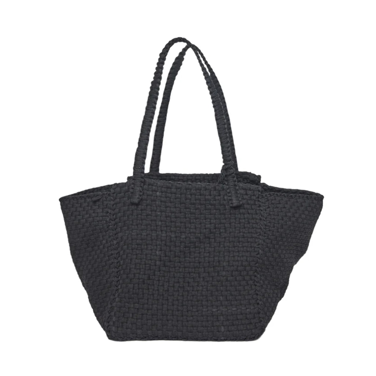 Soona Upcycled Woven Cotton Tote Bag in Black