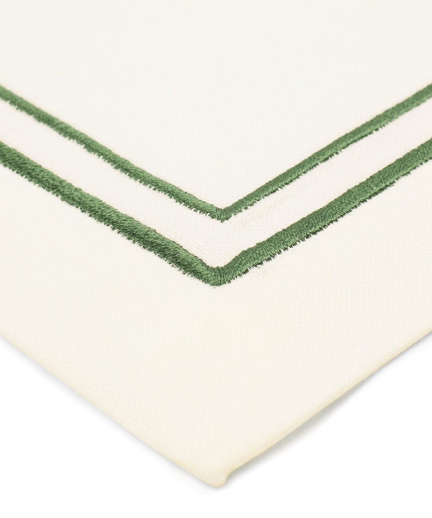 Rebecca Udall Sophie Classic Two Cord Placemat, Green Embroidery