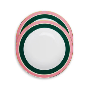 Soup Plates in Rainbow Verde Bosco Dark Green, Set of 2
