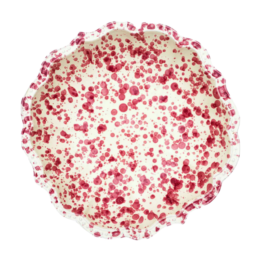 Speckled Serving Bowl in Burgundy