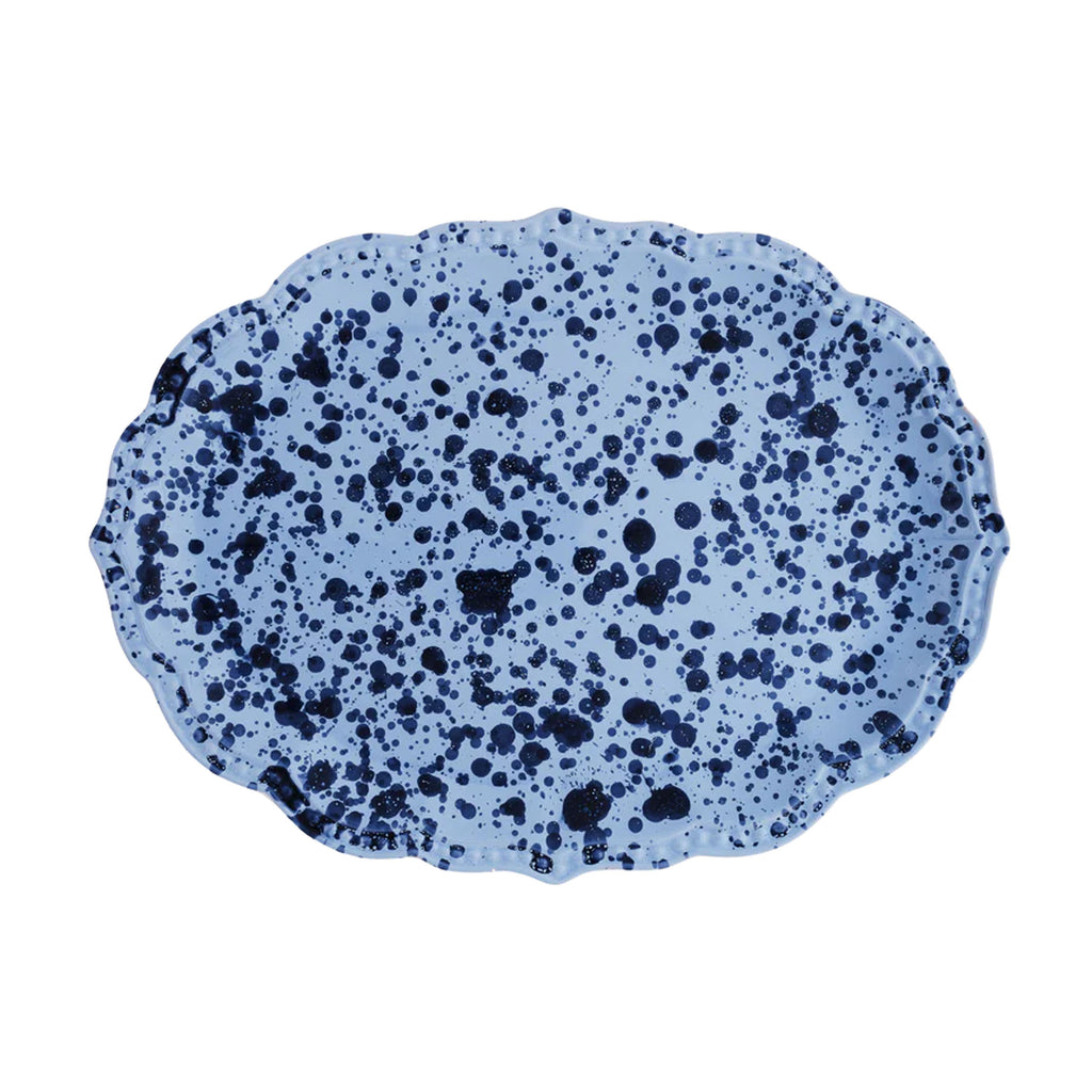 Speckled Serving Plate in Blue