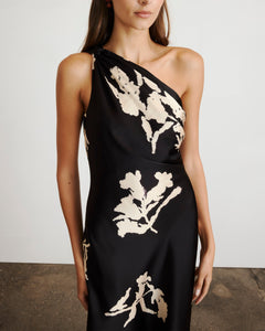 Stassi Dress in Dark Fig & Cream Multi