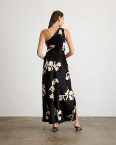 Stassi Dress in Dark Fig & Cream Multi