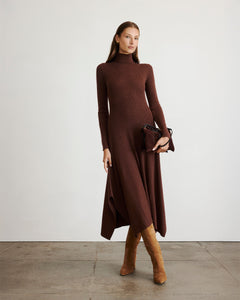 Steffi Knit Dress in Chocolate Melange
