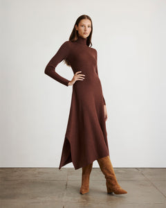 Steffi Knit Dress in Chocolate Melange