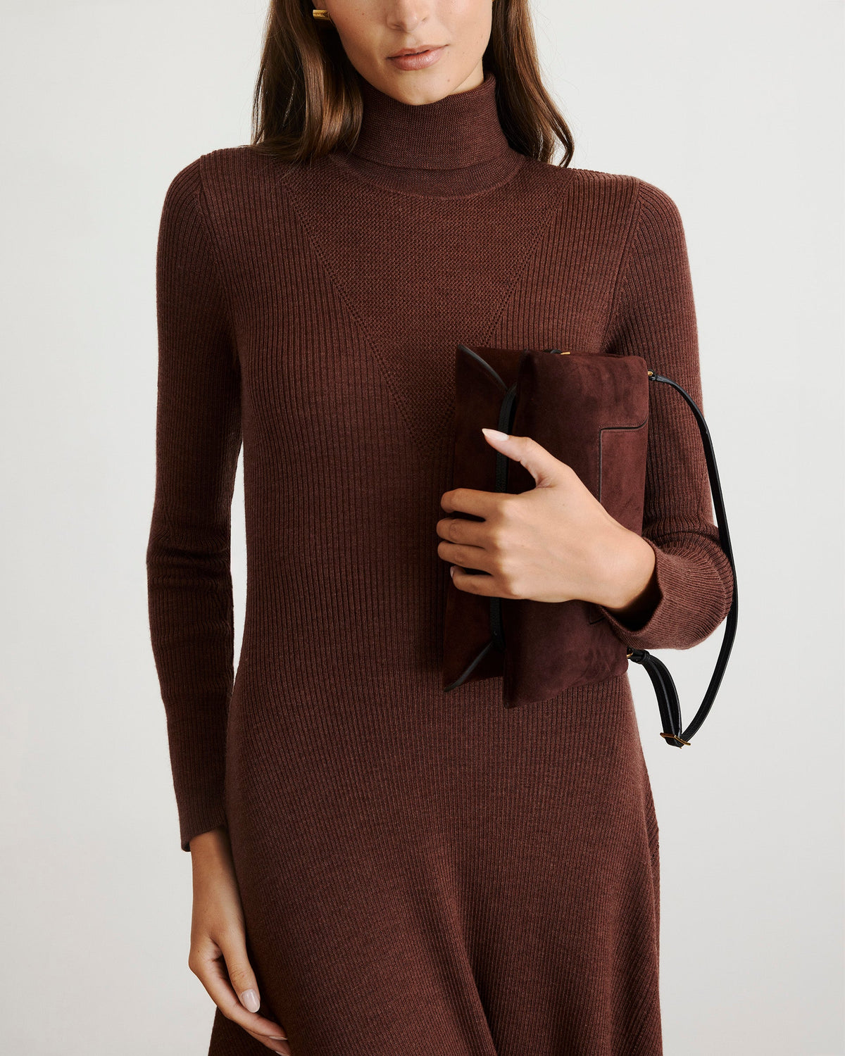 Steffi Knit Dress in Chocolate Melange