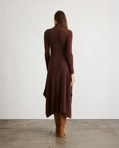 Steffi Knit Dress in Chocolate Melange