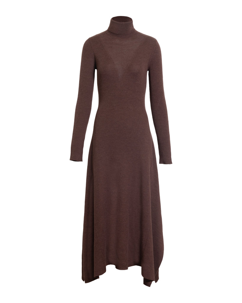Steffi Knit Dress in Chocolate Melange