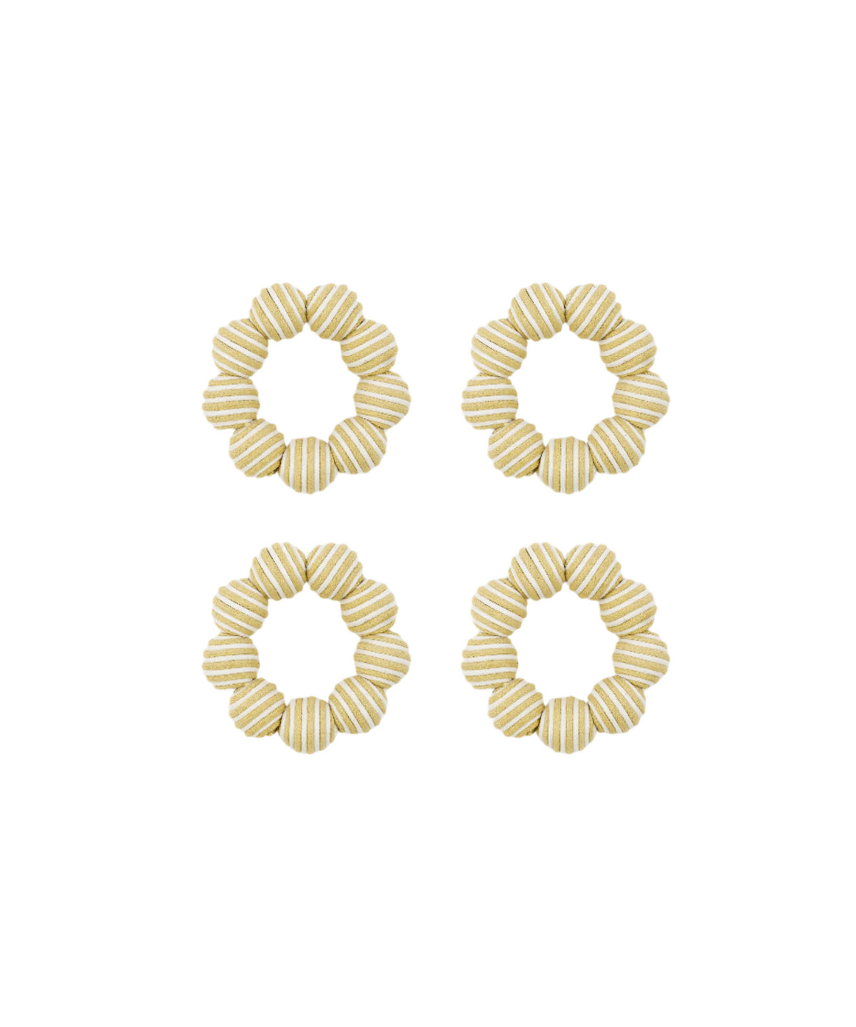 Rebecca Udall Set of 4 Striped Napkin Rings, Taupe